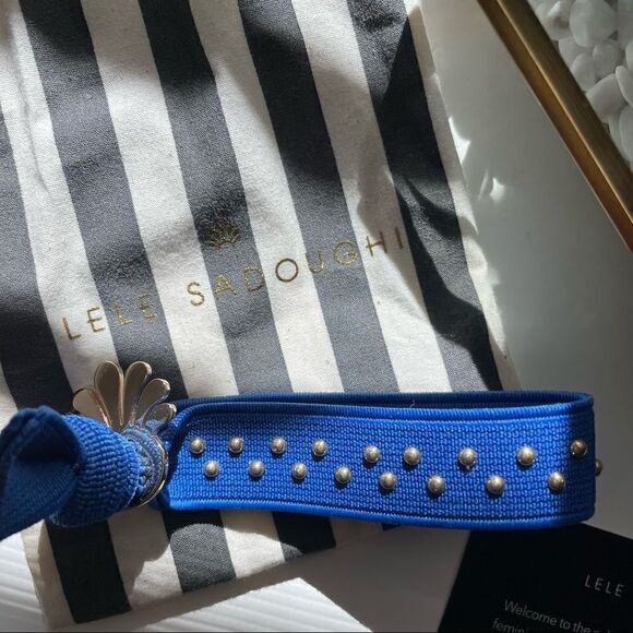 LELE SADOUGHI Blue Gold Shell with Bag! - Picture 1 of 3